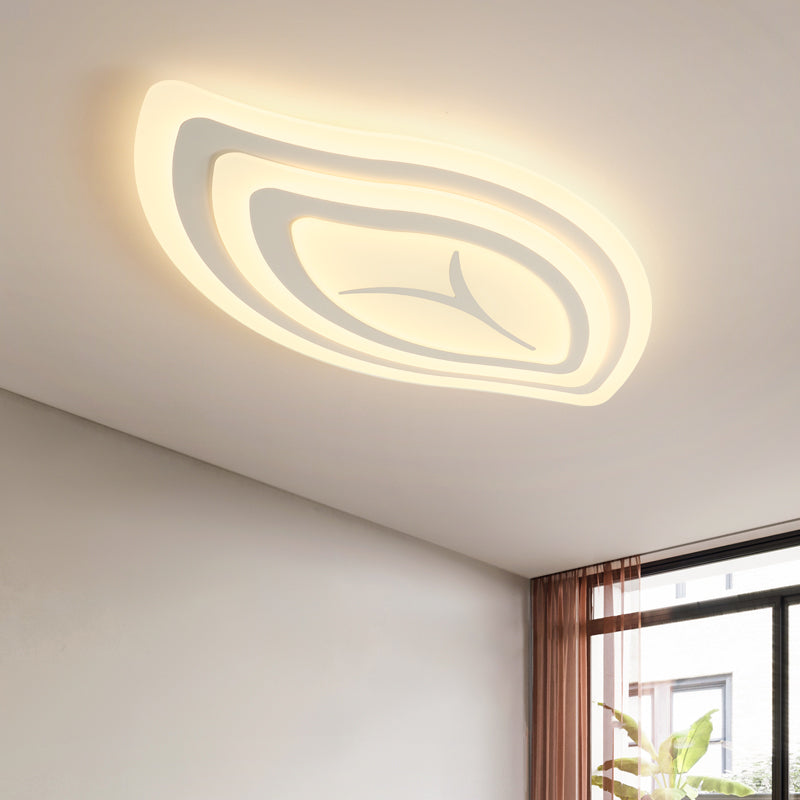 White Leaf Ceiling Lighting Nordic-Style LED Acrylic Ceiling Flush Mount