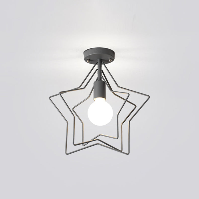 Geometrische Metallschattenspülung Deckenleuchte Industrial Style 1 Light Flush Mount -Fixierung