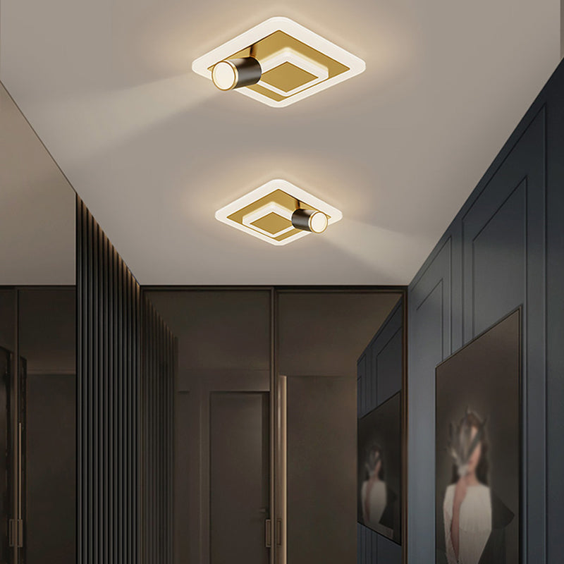 Geometric Shade Metal Flush Ceiling Light Modern Style 3 Lights Flush Mount Fixture