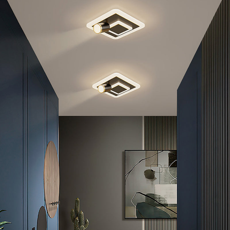 Géométrique Shade Metal Flush Plafond Light Modern Style 3 Lumières Flush Mount Fixture