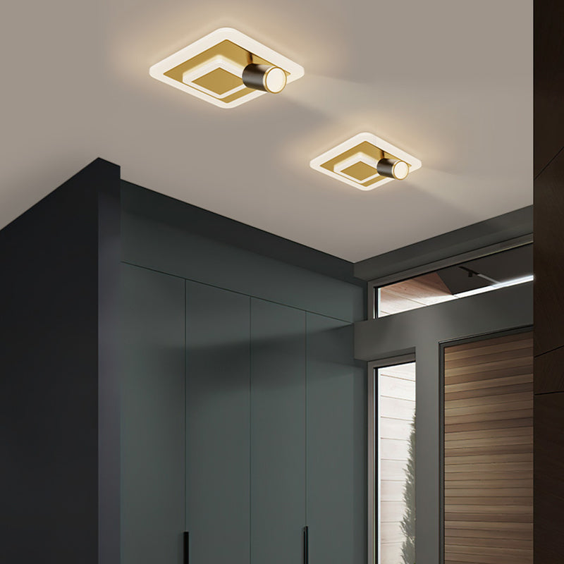 Géométrique Shade Metal Flush Plafond Light Modern Style 3 Lumières Flush Mount Fixture