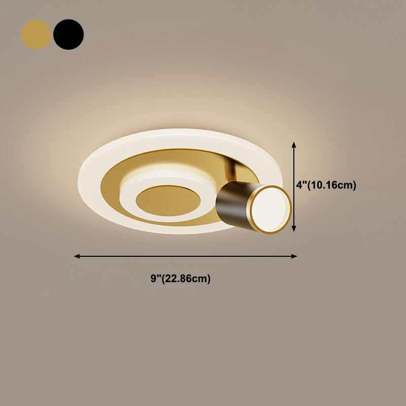 Tombra geométrica Luz de techo de techo de metal estilo moderno 3 luces de montaje al ras de las luces