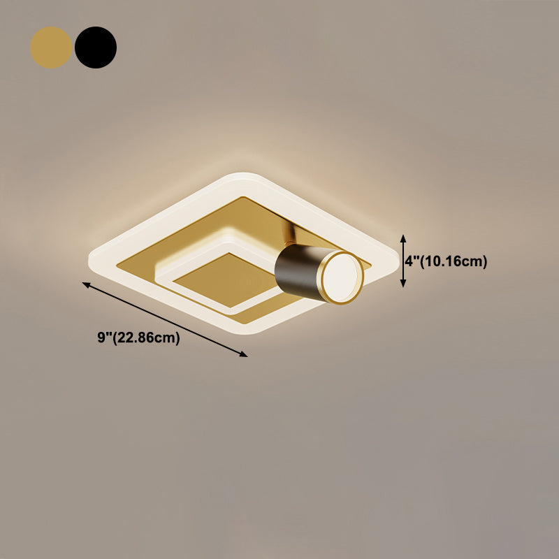 Tombra geométrica Luz de techo de techo de metal estilo moderno 3 luces de montaje al ras de las luces