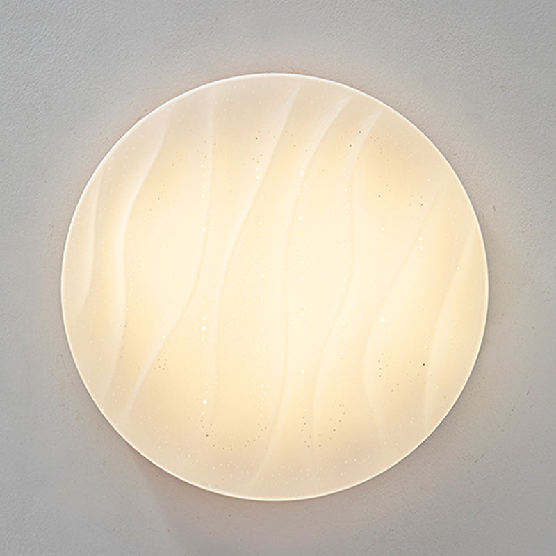 Round Wood Flush Mount plafondlamp Modern 1-licht spoelbevestiging plafondarmatuur in bruin