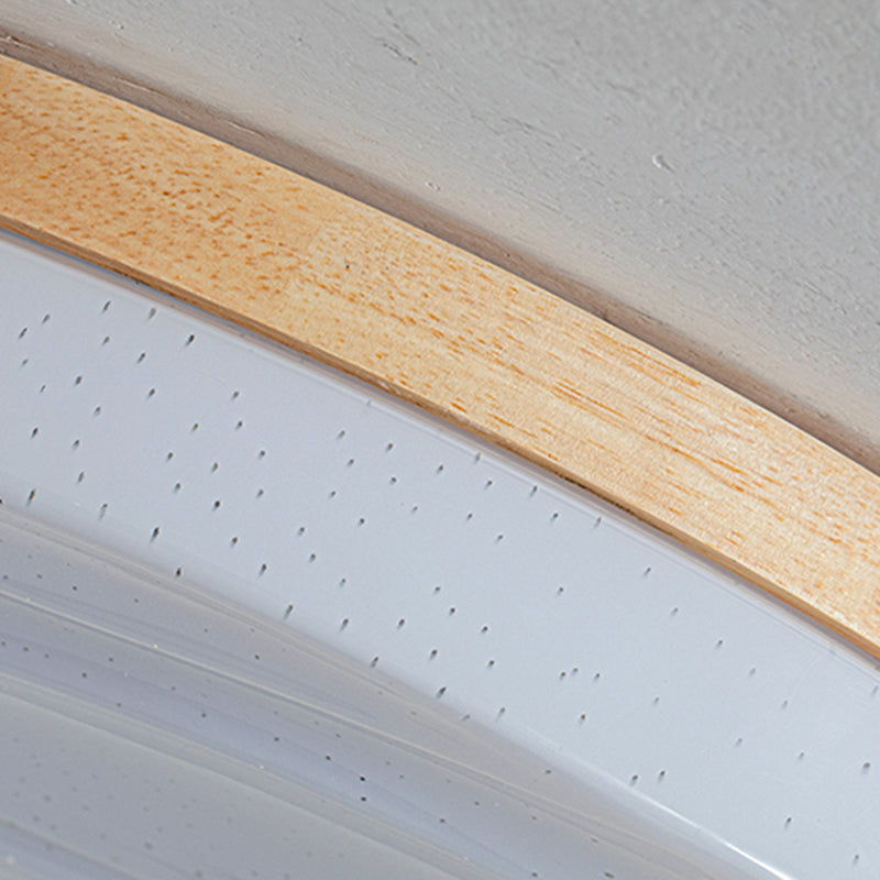 Luce del soffitto a sfioramento in legno rotondo moderno a filo a filo a filo a filo a filo in marrone