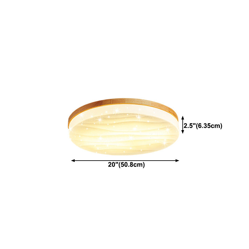 Luce del soffitto a sfioramento in legno rotondo moderno a filo a filo a filo a filo a filo in marrone