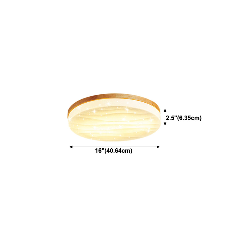 Luce del soffitto a sfioramento in legno rotondo moderno a filo a filo a filo a filo a filo in marrone