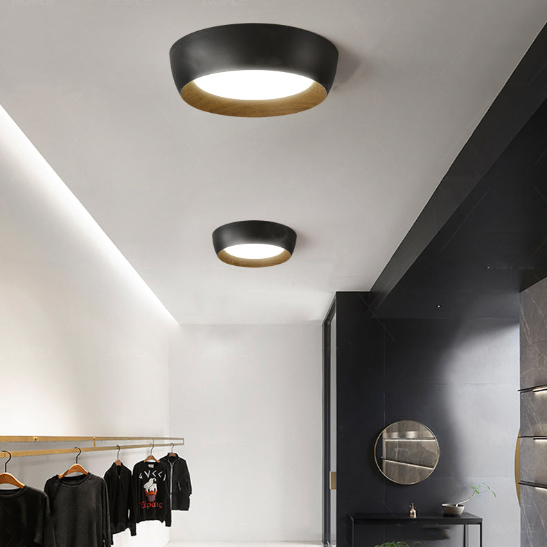 Forma del cerchio in stile moderno Aitura del soffitto Metal 1 Luce Light Affermazione Montata