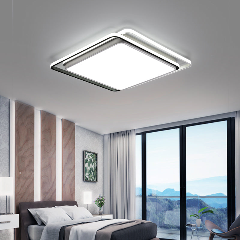 Modern Style Geometry Shape Ceiling Fixtures Metal 3 Light Ceiling Mounted Lights in Black