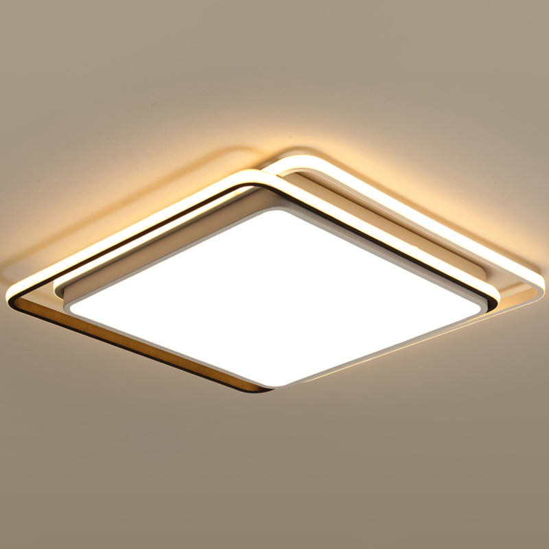 Forme de géométrie de style moderne Assients de plafond métal 3 lumières montées au plafond lumineux en noir