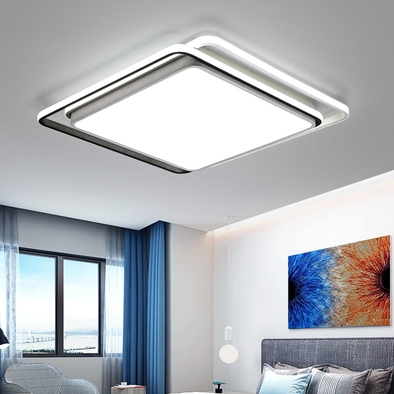 Modern Style Geometry Shape Ceiling Fixtures Metal 3 Light Ceiling Mounted Lights in Black