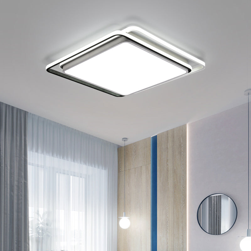 Modern Style Geometry Shape Ceiling Fixtures Metal 3 Light Ceiling Mounted Lights in Black