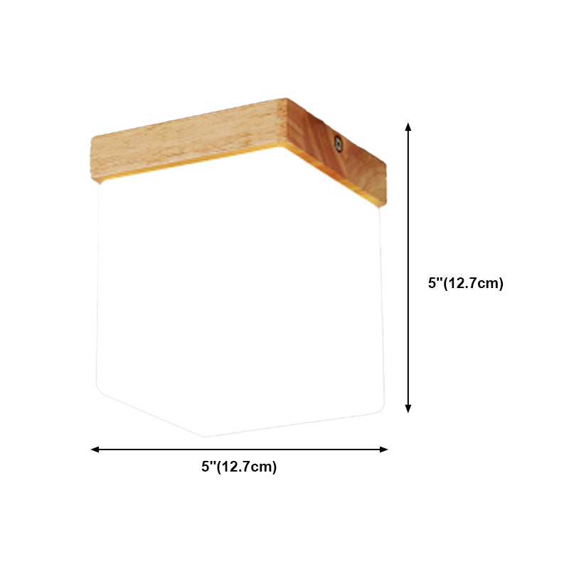 Moderne Holzdeckende Deckenleicherglas Schatten Flush montieren Licht für Wohnzimmer