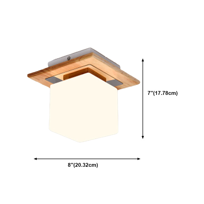 Moderne Holzdeckende Deckenleicherglas Schatten Flush montieren Licht für Wohnzimmer