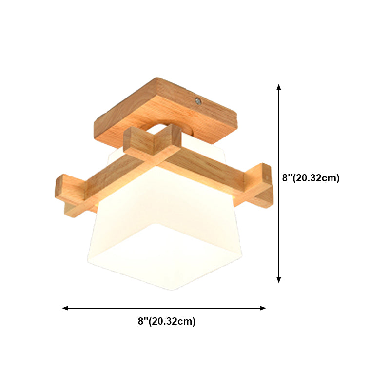 Modern houten plafondlichtglasschaduw spoelmontage licht voor woonkamer