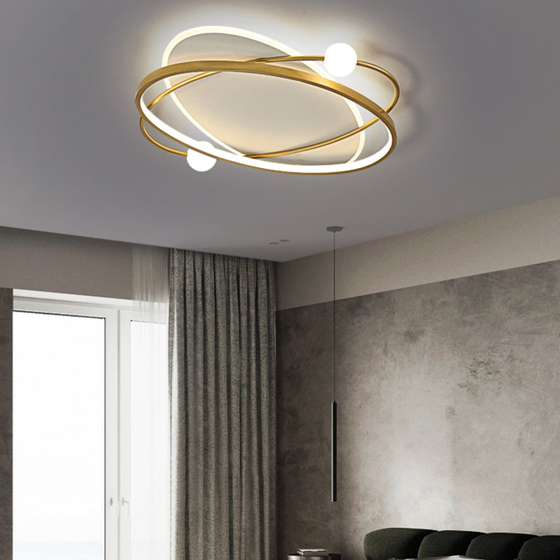 Modern Style Geometry Shape Ceiling Fixtures Metal 4 Light Flush Ceiling Light Fixtures