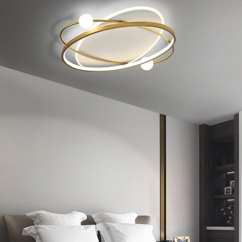 Fissature a soffitto a forma di geometria in stile moderno metallo 4 lampade a soffitto a filo chiaro