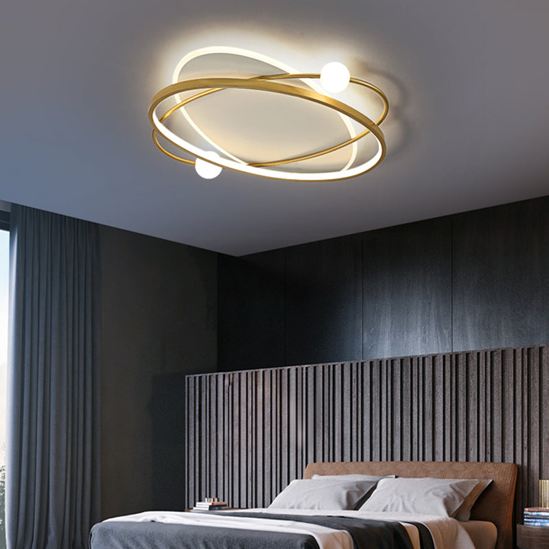 Modern Style Geometry Shape Ceiling Fixtures Metal 4 Light Flush Ceiling Light Fixtures