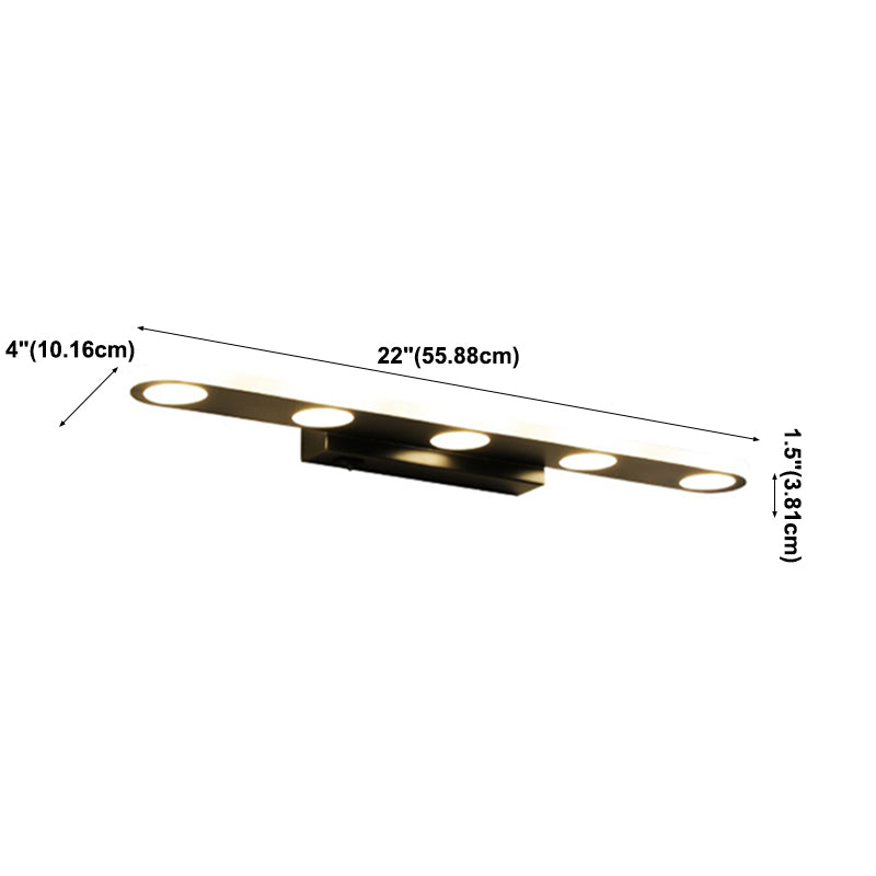 Moderne eenvoudige stijl Alle koper ijdelheid licht ellips vorm led ijdelheid lamp voor doucheruimte