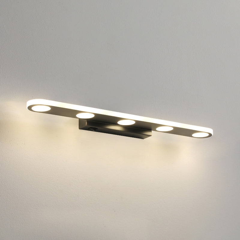 Moderne eenvoudige stijl Alle koper ijdelheid licht ellips vorm led ijdelheid lamp voor doucheruimte