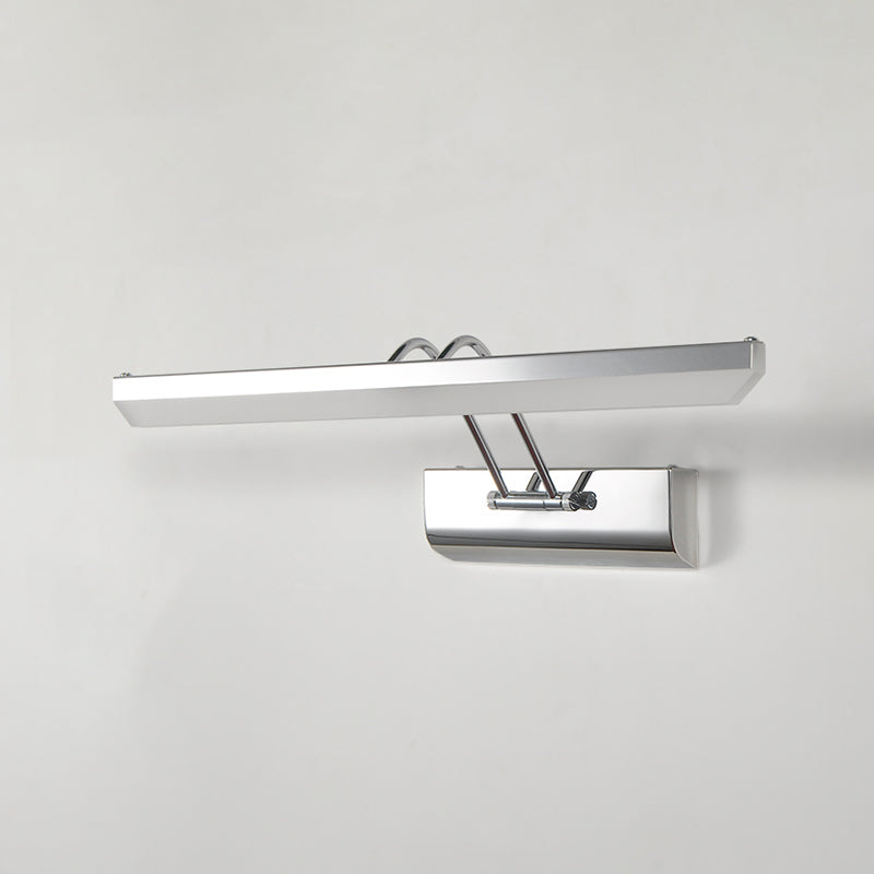 Vanité moderne linéaire Lumière Mirror LED à 1 lumière Light pour la salle de bain en argent