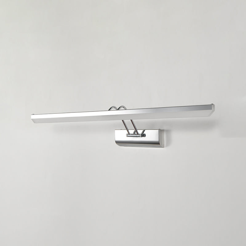 Vanité moderne linéaire Lumière Mirror LED à 1 lumière Light pour la salle de bain en argent