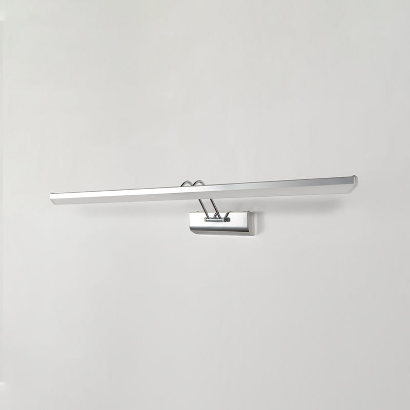 Vanité moderne linéaire Lumière Mirror LED à 1 lumière Light pour la salle de bain en argent