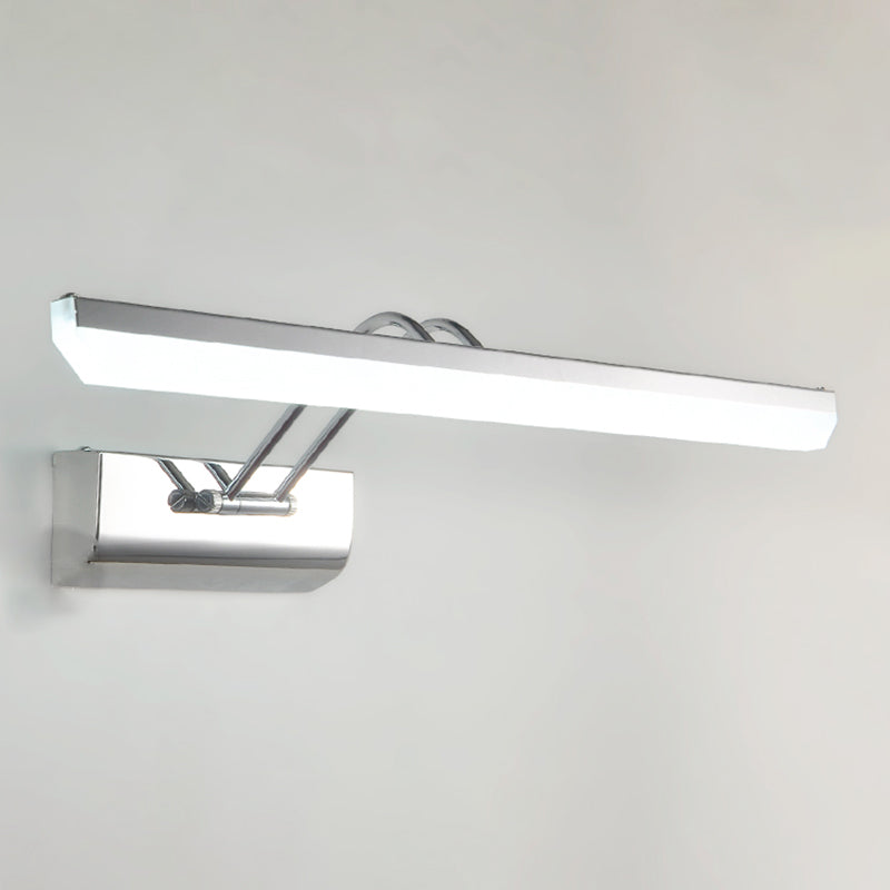 Vanité moderne linéaire Lumière Mirror LED à 1 lumière Light pour la salle de bain en argent