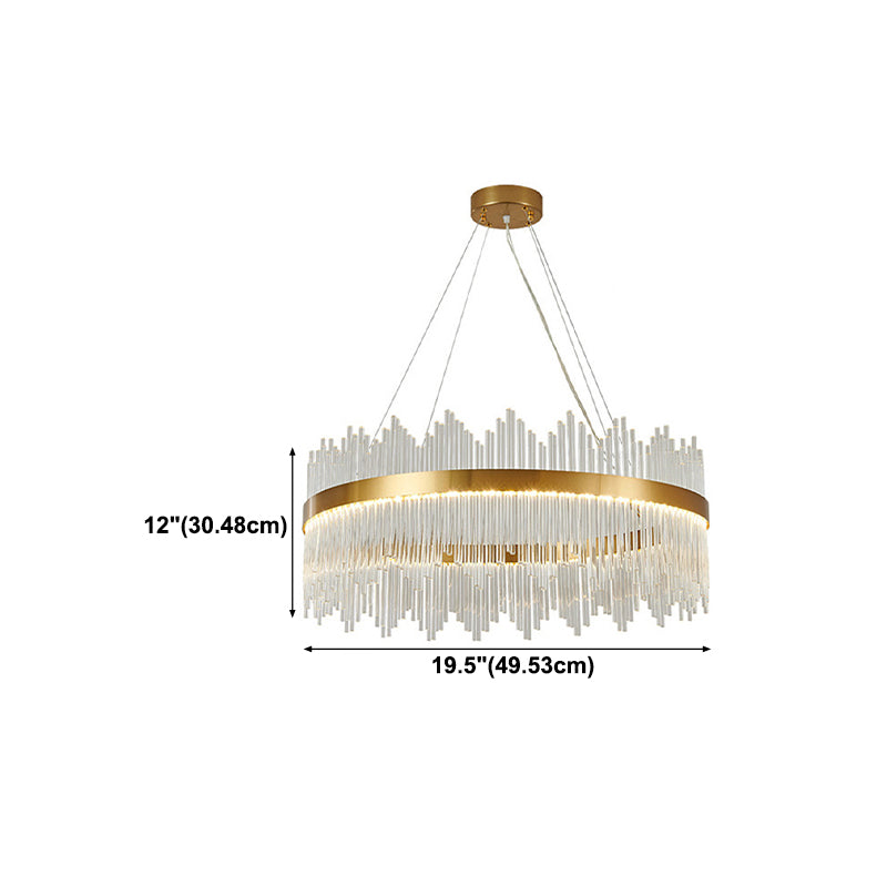 Modern Style Crystal Hanging Lighting Fixture Household Chandelier for Sitting Room