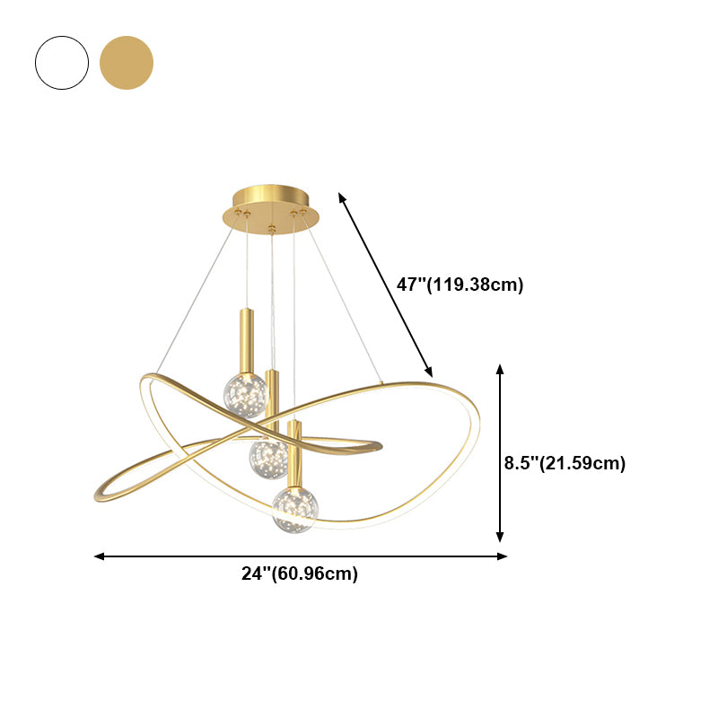 Lampade a sospensione in metallo a forma sferica in metallo moderno 4 lampade appese alla luce