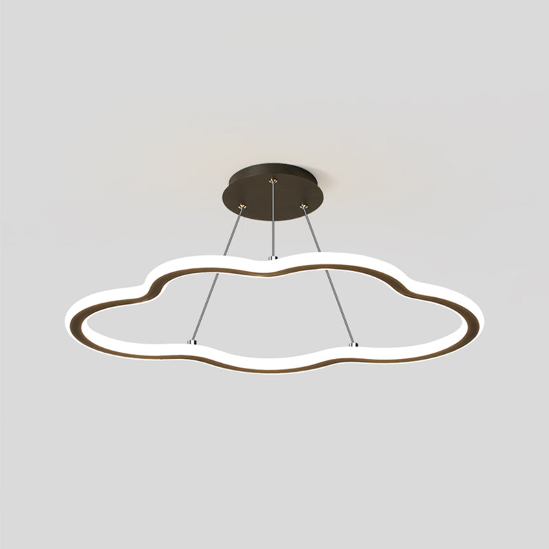 Cloud Shape Metal Pendant Light Fixture Modern Style 1 Light Hanging Light in Black