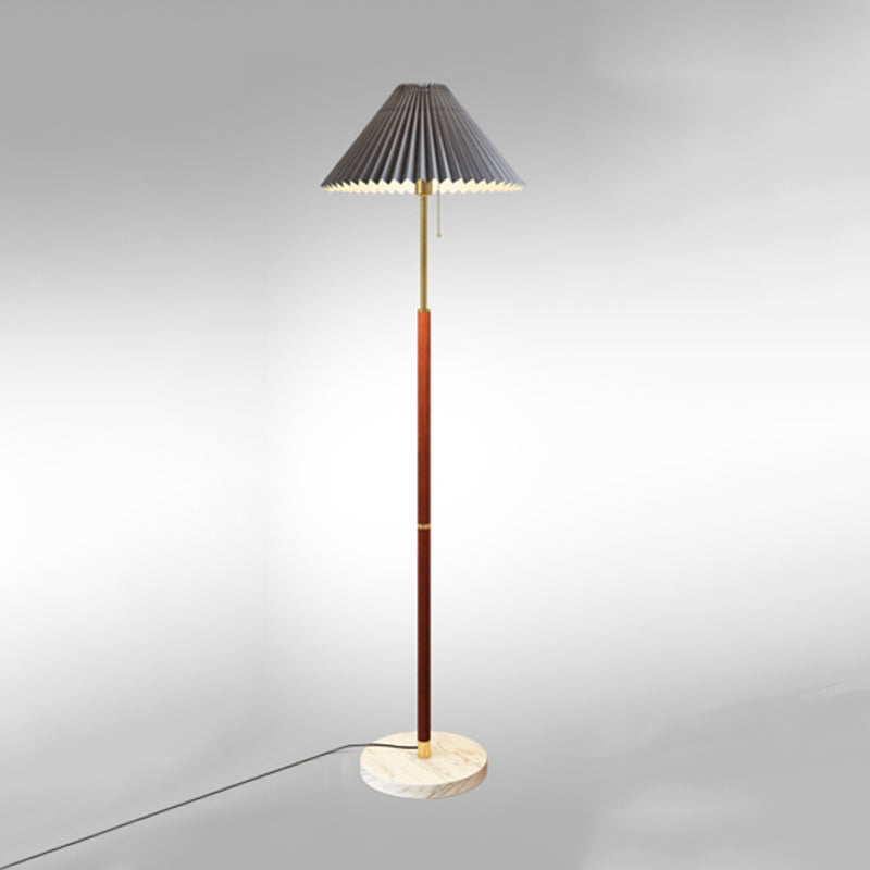 Nordic Style Eisenstock -Lampt -Stofftuch -Schattenlampe Bodenlicht mit Marmorbasis für Schlafzimmer