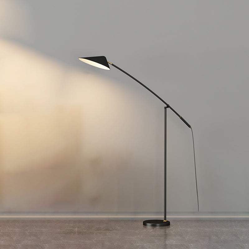 Lampada ombreggiata in tessuto in stile minimalista leggero a pavimento per soggiorno