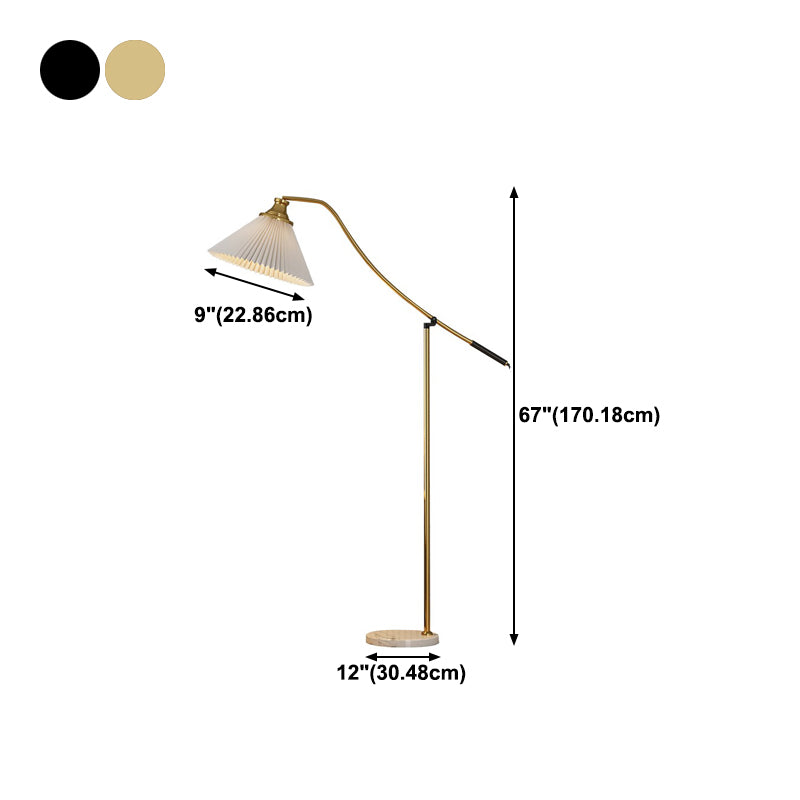 Lampada ombreggiata in tessuto in stile minimalista leggero a pavimento per soggiorno