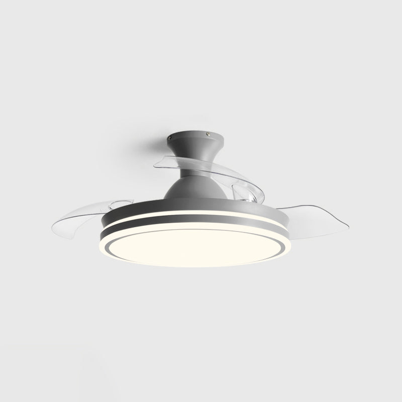 Ronde metalen hanger ventilatorlamp Frequentieconversie Noordse LED Semi Flush Mount Light