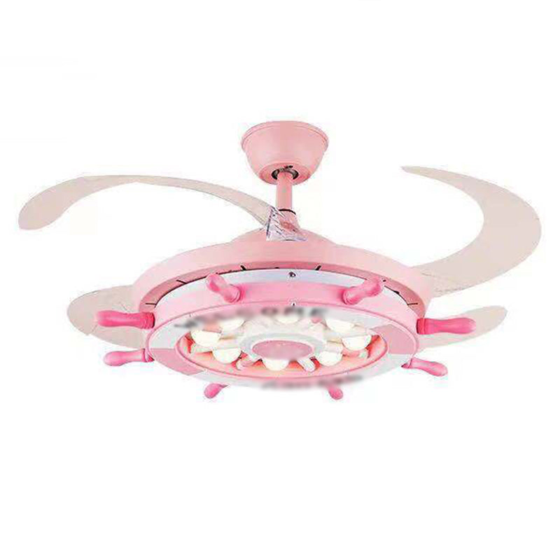 Children Style Ceiling Fan Light LED Fan Lamp with Acrylic for Living Room