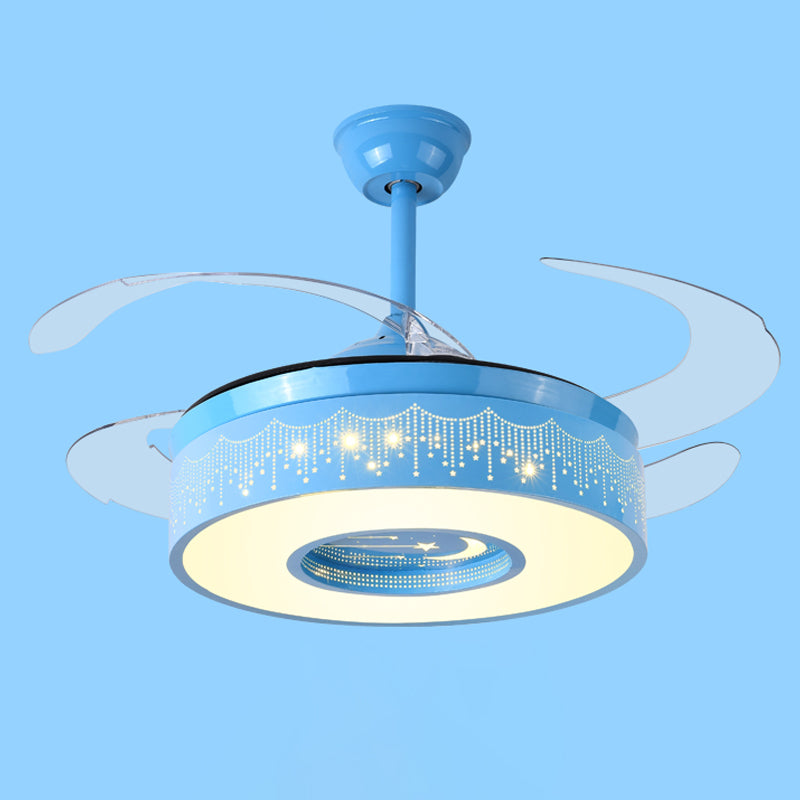 Children Style Ceiling Fan Light LED Fan Lamp with Acrylic for Living Room