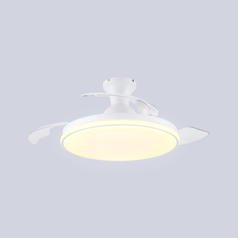 Moderne frequentie -conversie plafondventilator lamp metaal woonkamer led semi -flush licht