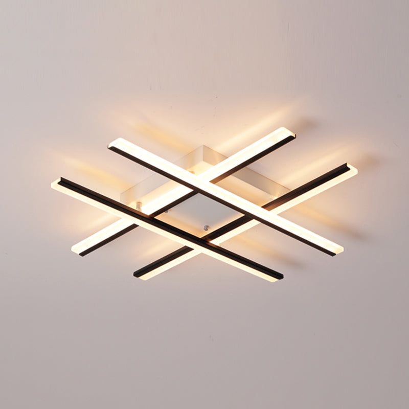 Modern Style Linear Flush Mount Light Metal Multi-Light Flush Ceiling Lights