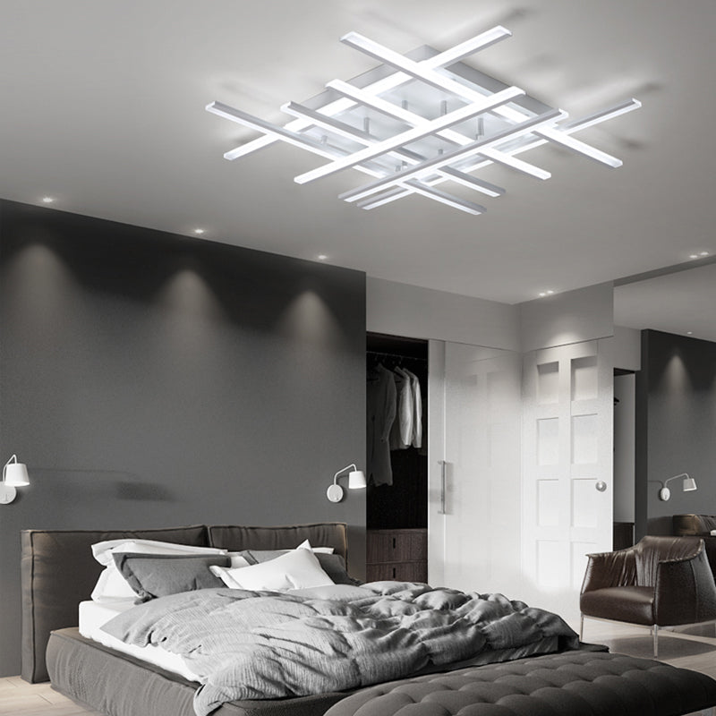 Style moderne linéaire mobile lumière metal multi-light flush plafonniers