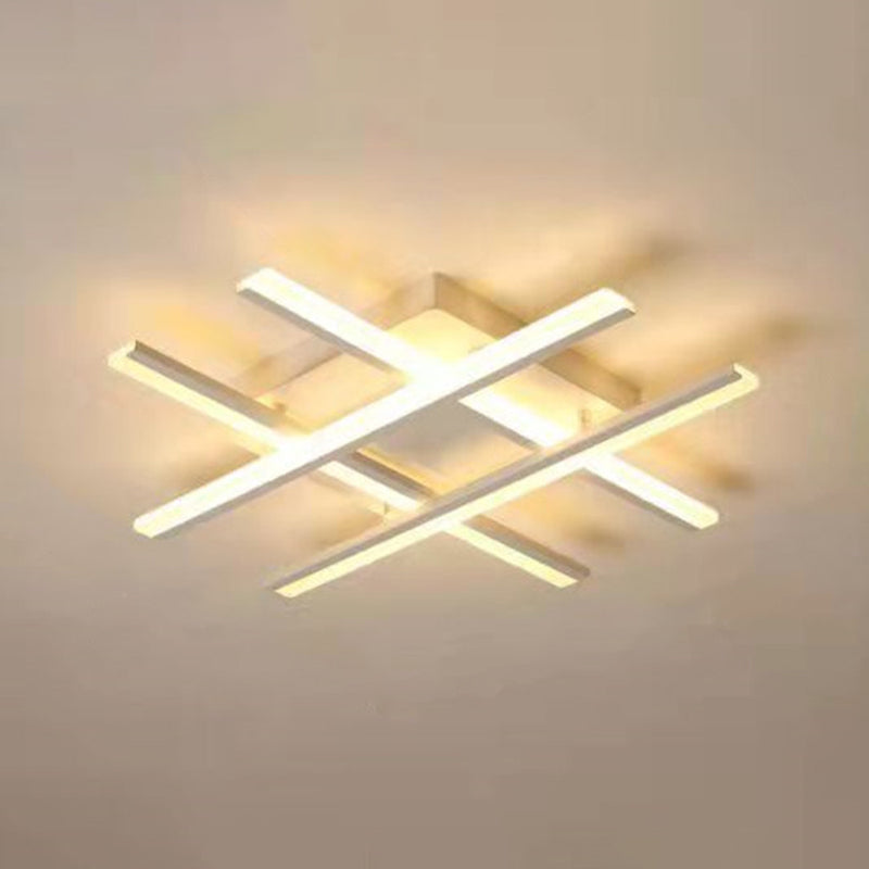 Modern Style Linear Flush Mount Light Metal Multi-Light Flush Ceiling Lights