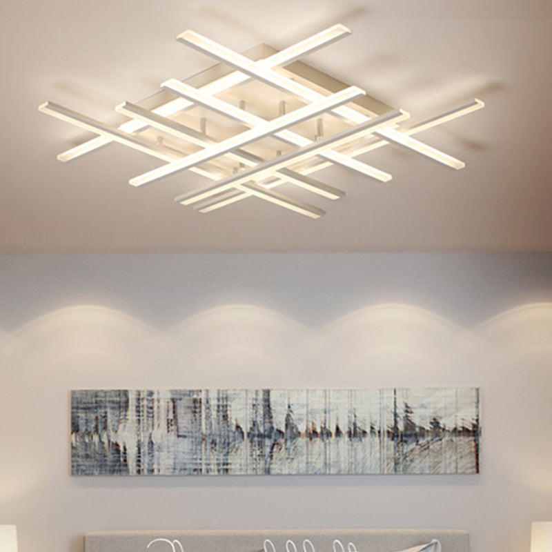 Modern Style Linear Flush Mount Light Metal Multi-Light Flush Ceiling Lights