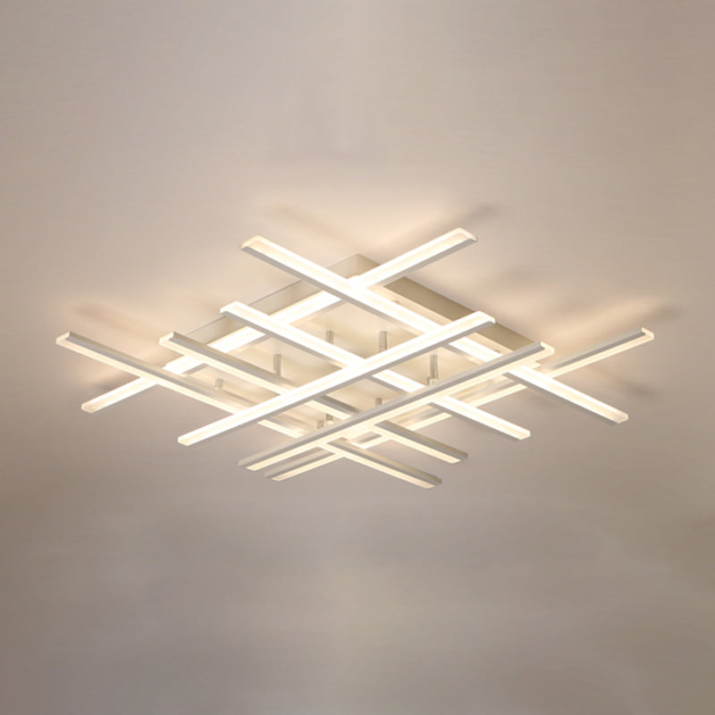 Modern Style Linear Flush Mount Light Metal Multi-Light Flush Ceiling Lights