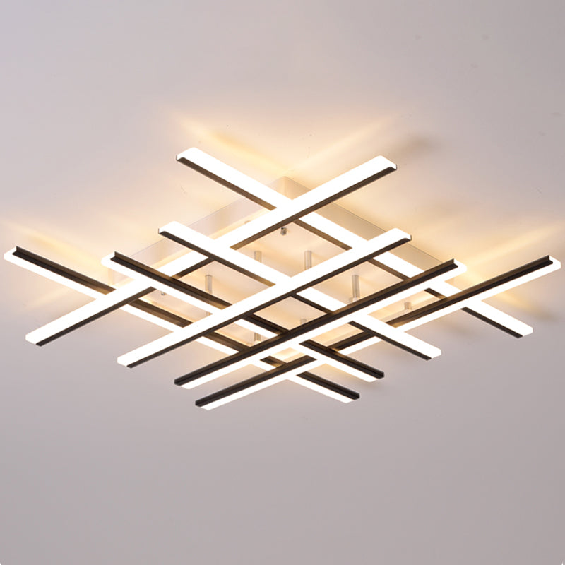 Modern Style Linear Flush Mount Light Metal Multi-Light Flush Ceiling Lights