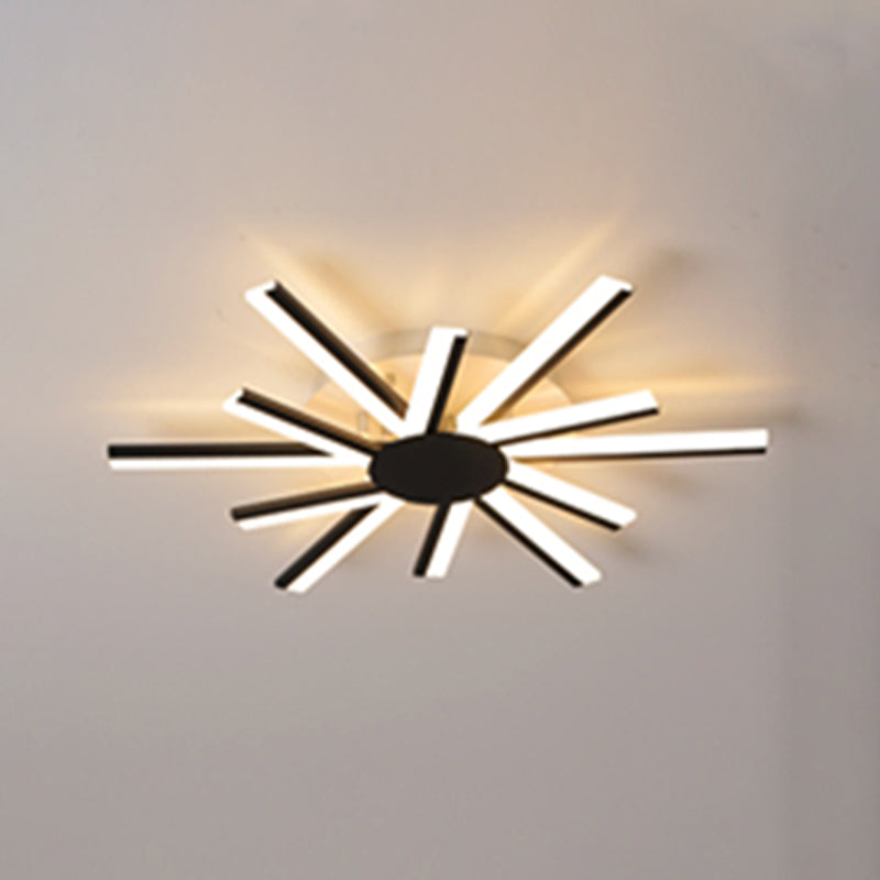 Style moderne linéaire mobile lumière metal multi-light flush plafonniers