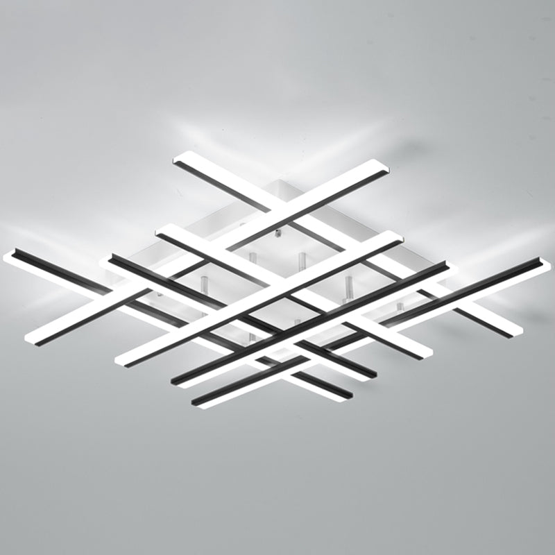 Modern Style Linear Flush Mount Light Metal Multi-Light Flush Ceiling Lights