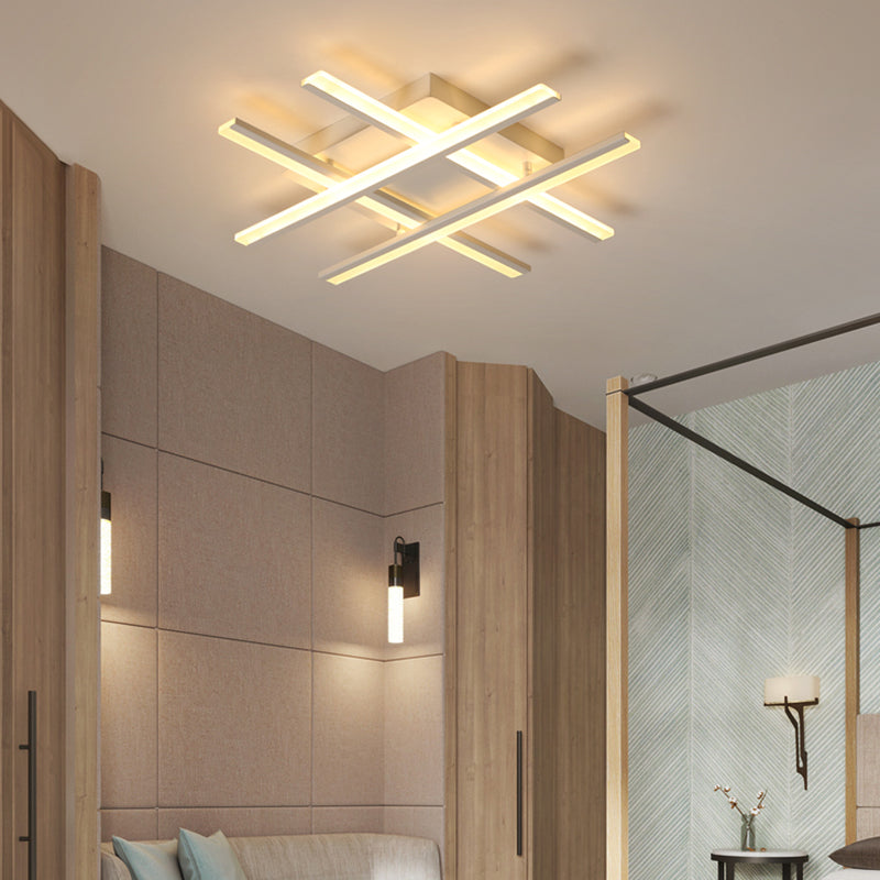 Stile moderno a filo lineare Montaggio Light Metal Multi-Light Afulgo Affermazione Luci del soffitto