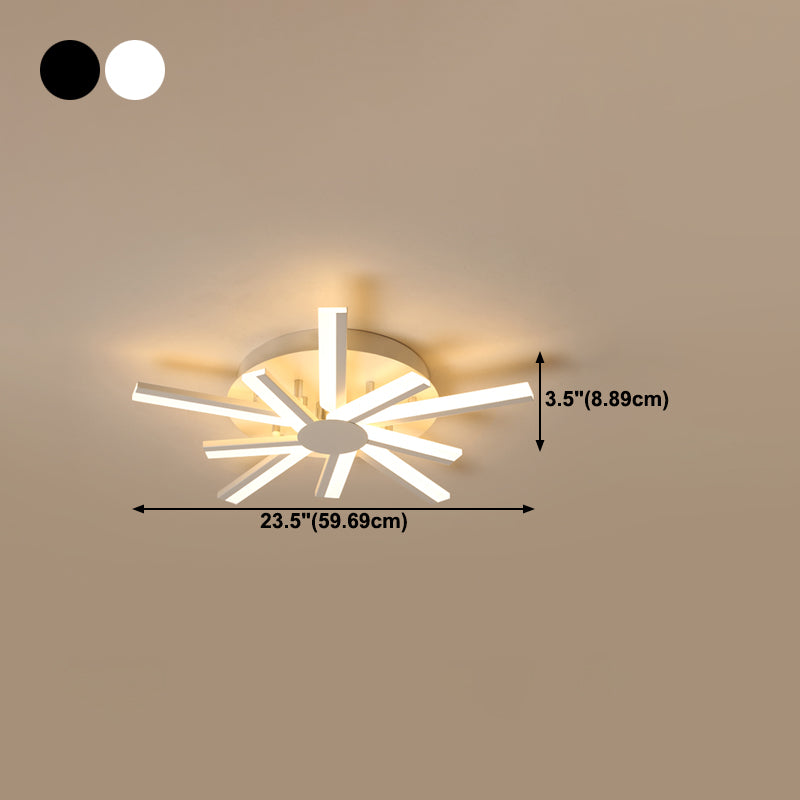 Modern Style Linear Flush Mount Light Metal Multi-Light Flush Ceiling Lights