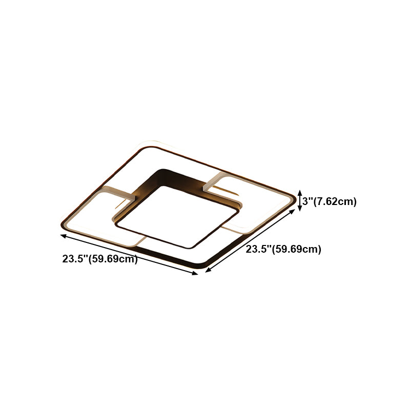 Luces de techo de forma cuadrada de forma cuadrada de estilo moderno 4 luces montadas en el techo de luz en negro