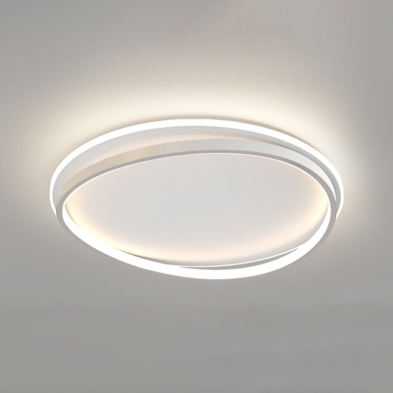 Geometric Shape Metal Flush Mount Lights Modern 2 Lights Flush Ceiling Light in White